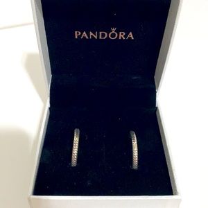 PANDORA MOMENTS CHARM HOOP EARRINGS